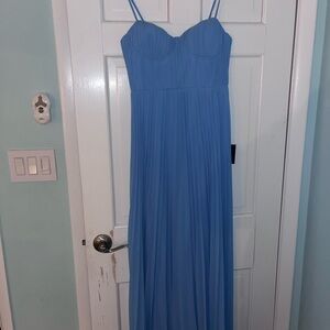 Sky Blue Maxi Dress with Spaghetti Straps